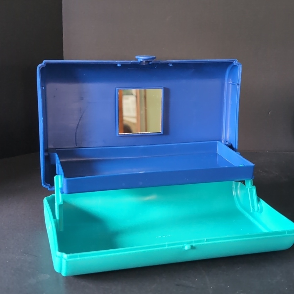 VGT 1980s Caboodles Lot Of 3 Blue/Green Travel Makeup Cases. - Picture 8 of 13